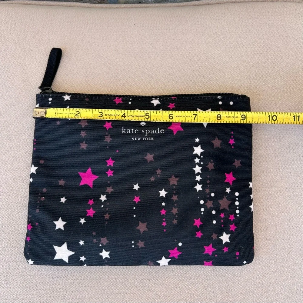 Kate Spade New York Black Pink‎ Stars Falling Pouch Cosmetic Travel organizer OS
